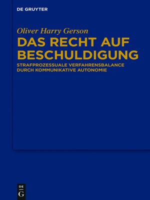 cover image of Das Recht auf Beschuldigung